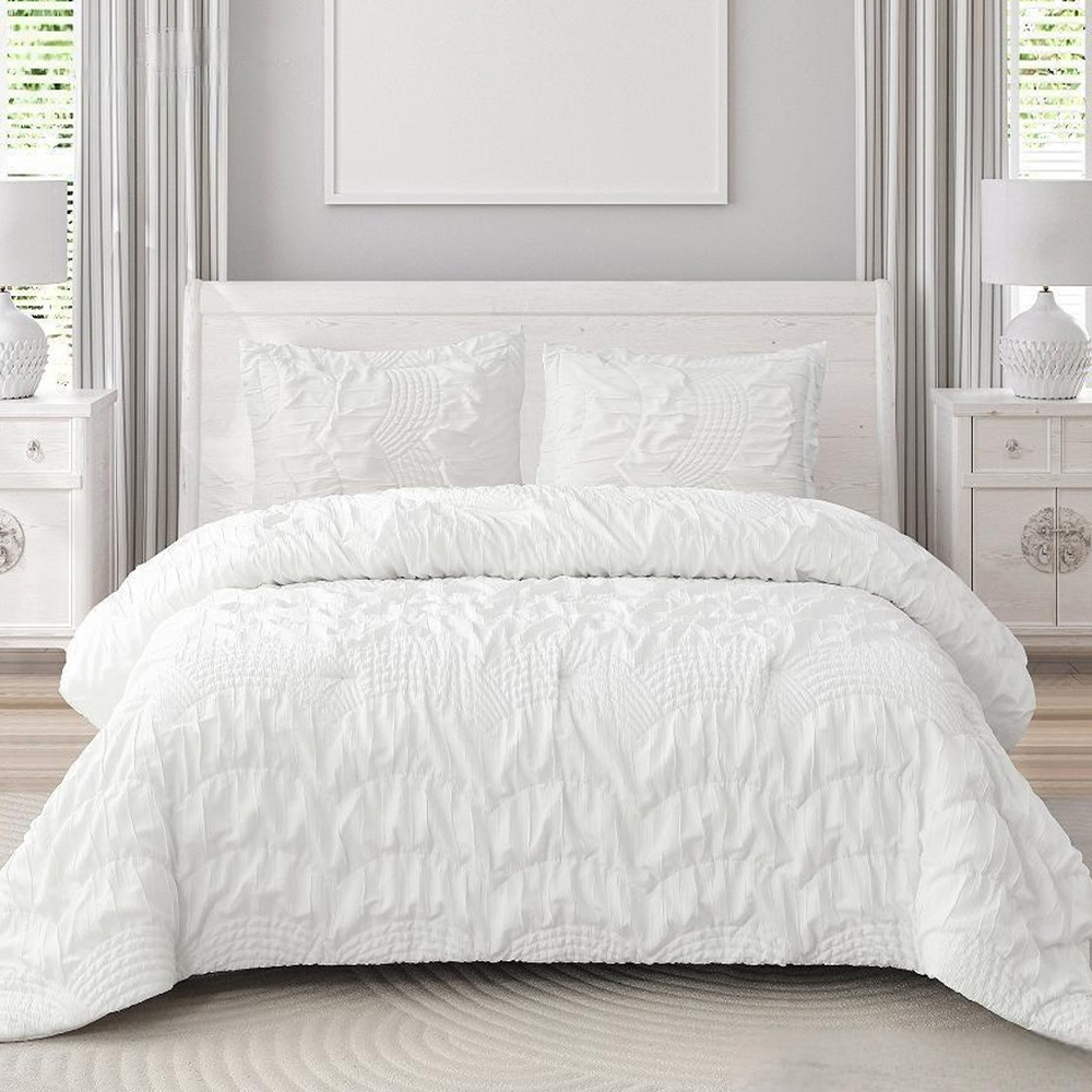 Armando Textured Geometrica Ruched Duvet Cover Quilt Cover Set TECTUM Set