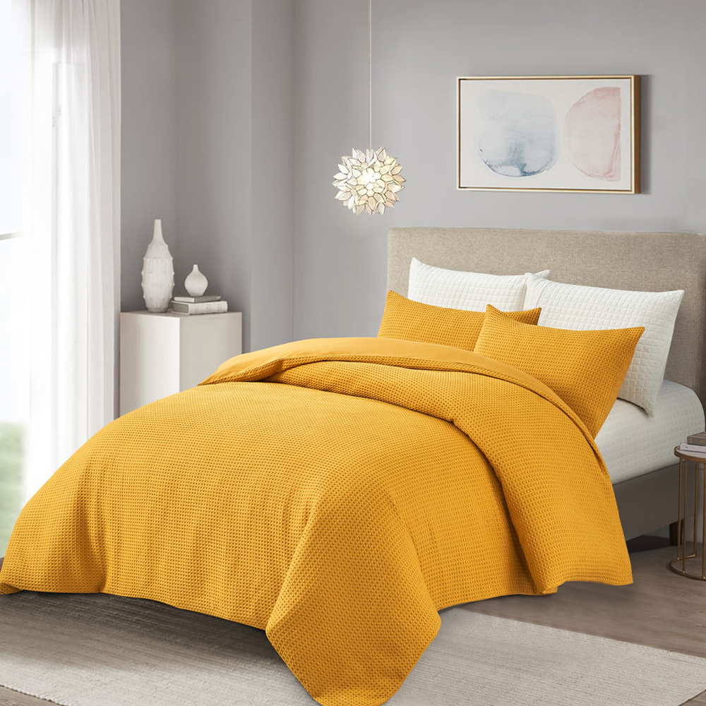 Hawaii Waffle Modern Textured Duvet Cover Quilt