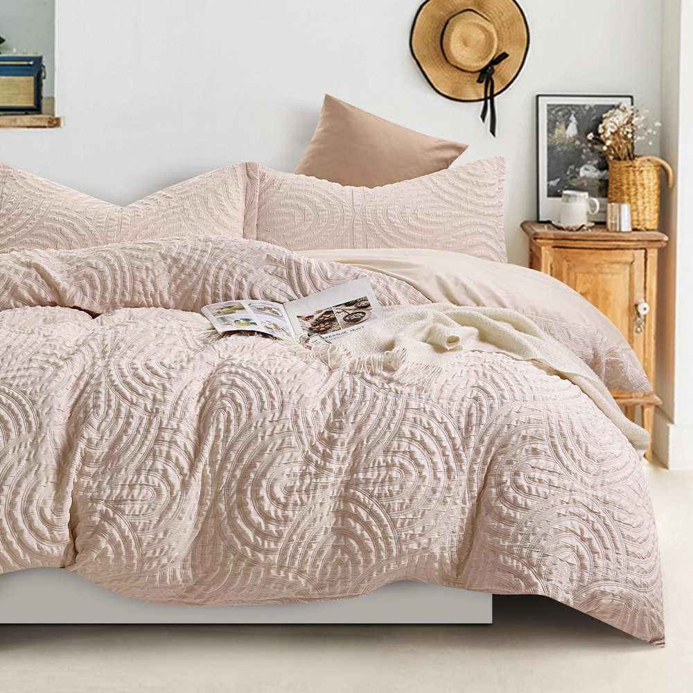 Nina Textured Geometrica Arcus Caelatus Crinkle Duvet Cover Quilt Cover Set stramentorum