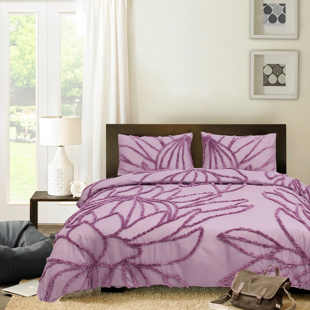 Cynthia Protea Botanical Tufted Chenille Embroidery Duvet