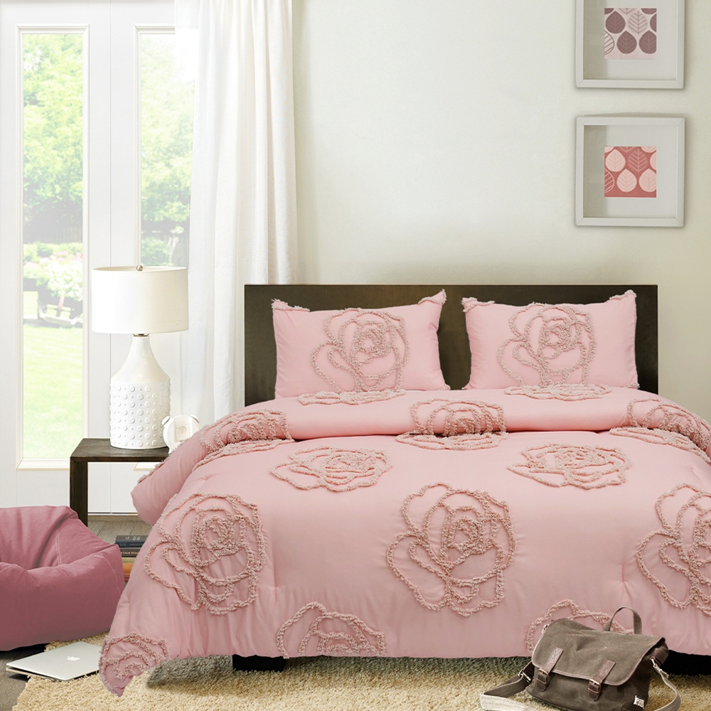 Mirelle Rose Floralis Tufted Chenille Embroidery Duvet Cover Quilt